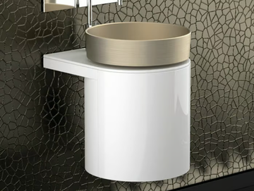 LEONARDO KOIN MEDIO WHITE RHO PLATINUM - Wooden vanity unit by Glass Design - view 2